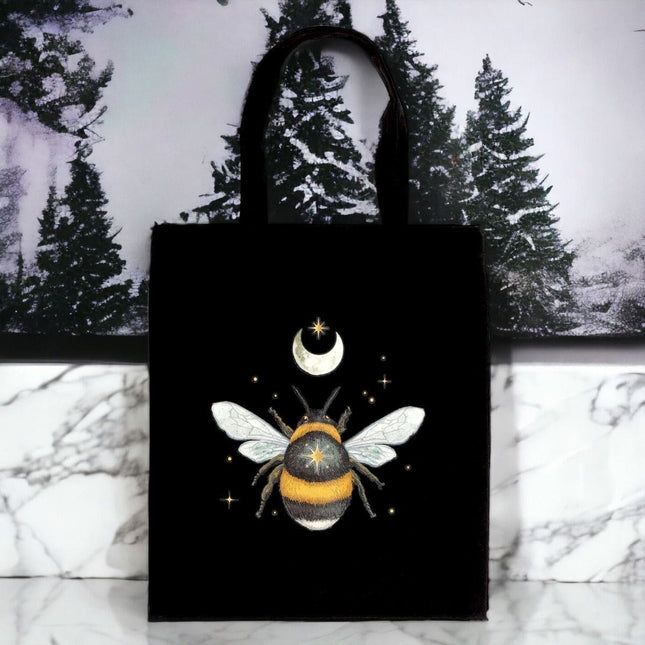 Forest Bee Cotton Tote Bag, Shopping Reusable Bags - Lunch Boxes & Totes by Spirit of equinox