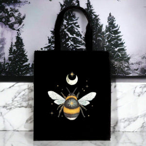 The Fashion Gift Shop: Forest Bee Cotton Tote Bag, Shopping Reusable Bags Eco - Friendly by Spirit of equinox, Lunch Boxes & Totes