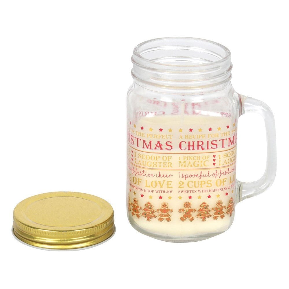 Freshly Backed Gingerbread Cookies Mason Jar Christmas Candle Large 13cm - Candles by Jones Home & Gifts