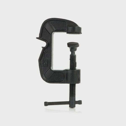 Black G-Clamp bottle opener tool with clamp jaw and screw handle