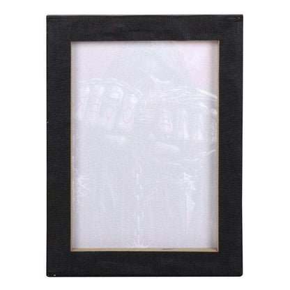 Wall canvas plaque backing with black frame and white panel