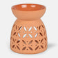 Geometric Cut-out Terracotta Effect Oil Burner - Wax-Melt Warmer - Oil Burner & Wax Melters by Jones Home & Gifts
