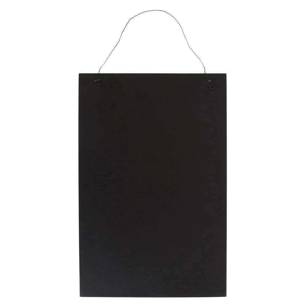 Black hanging sign plaque back side with top hanging loop, blank surface
