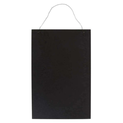 Black hanging sign plaque back side with top hanging loop, blank surface