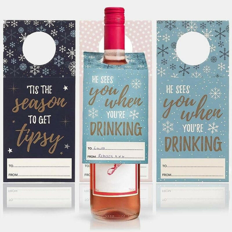 Winter Magic Set of 3 Wine, Gin, Whisky Bottle Gift Tags by Jones Home & Gifts