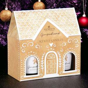 Gingerbread House With Set of 2 Candles With Cork Lids - Candles by Jones Home & Gifts