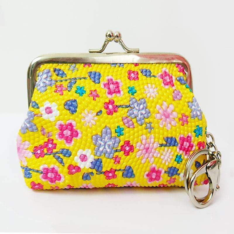 Girls Pretty Textured Daisey Pattern Coin Purse - Purses and Wallets by Fashion Accessories