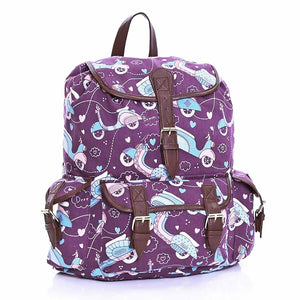 Girls Women's Scooter Print Cotton Backpacks - Backpacks & School Bags by Karabar Bags