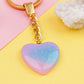 Glittery Love Heart Keyring Sparkly Stone Key Chain Pretty Accessory - Bag Charms & Keyrings by Fashion Accessories