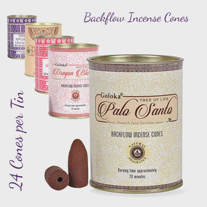 Goloka Backflow Incense Cone - Pala Santa - Sandalwood - Lavender + - Backflow Cones by Goloka