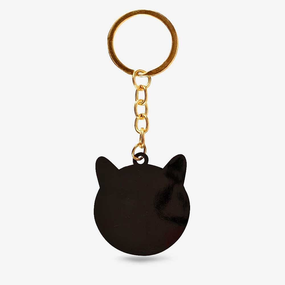 Gothic Cat Keyring with Half Moon Design - Bag Charms & Keyrings by Spirit of equinox