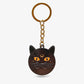 Gothic Cat Keyring with Half Moon Design - Bag Charms & Keyrings by Spirit of equinox