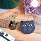 Gothic Cat Keyring with Half Moon Design for Cat Lovers - The Fashion Gift Shop Bag Charms & Keyrings by Spirit of equinox