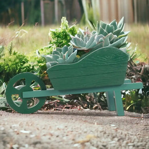 The Fashion Gift Shop: Green Resin Wheelbarrow Planter by Jones Home & Gifts, Pots and Planters