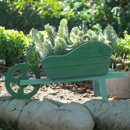 Green Resin Wheelbarrow Planter - Pots and Planters by Jones Home & Gifts