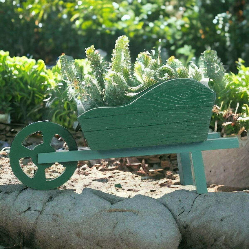 The Fashion Gift Shop: Green Resin Wheelbarrow Planter by Jones Home & Gifts, Pots and Planters