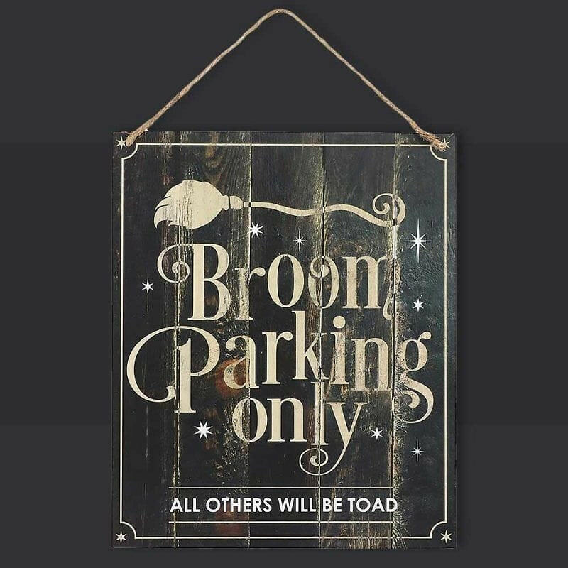 The Fashion Gift Shop: Broom Parking Only, Witches Hanging Sign for Halloween Decor by Spirit of equinox, Halloween Sign