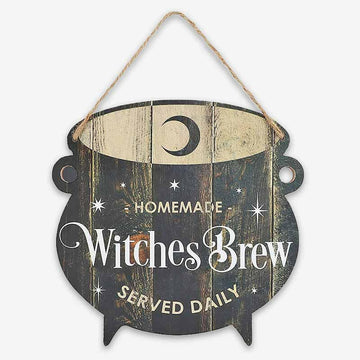 Cauldron Homemade Witches Brew Served Daily Hanging Sign - The Fashion Gift Shop by Spirit of equinox
