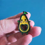 Happy Avocado Fruit Enamel Pin Badge Brooches - Brooches & Lapel Pins by Fashion Accessories