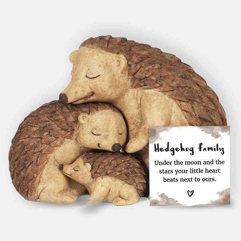 The Fashion Gift Shop: Hedgehog Family Ornaments - Set of 3 by Jones Home & Gifts, Ornaments