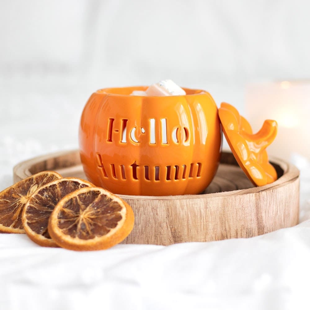 Hello Autumn Pumpkin Wax Melt and Oil Burner - Oil Burner & Wax Melters by Jones Home & Gifts