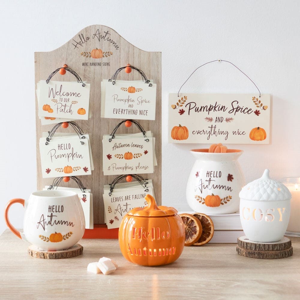 Hello Autumn Pumpkin Wax Melt and Oil Burner - Oil Burner & Wax Melters by Jones Home & Gifts