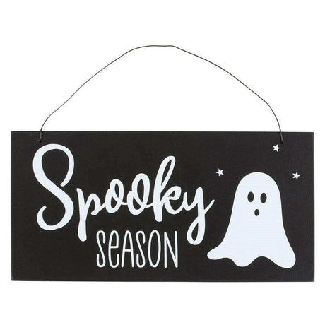The Fashion Gift Shop: Hey Boo Spooky Ghost Halloween Hanging Signs Set of 2 by Spirit of equinox, Halloween Sign