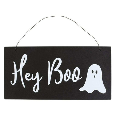 The Fashion Gift Shop: Hey Boo Spooky Ghost Halloween Hanging Signs Set of 2 by Spirit of equinox, Halloween Sign