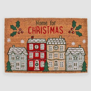 The Fashion Gift Shop: Home For Christmas Festive Natural Doormat, Door - Scape by Jones Home & Gifts, Door Mats