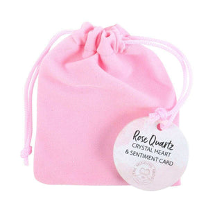The Fashion Gift Shop: I Love You Rose Quartz Crystal Heart in a Bag Gift by Spirit of equinox, Lucky Crystals