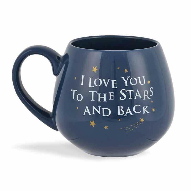 The Fashion Gift Shop: I love you to the stars and back - Ceramic Round Blue Mug by Jones Home & Gifts, Mugs and Cups