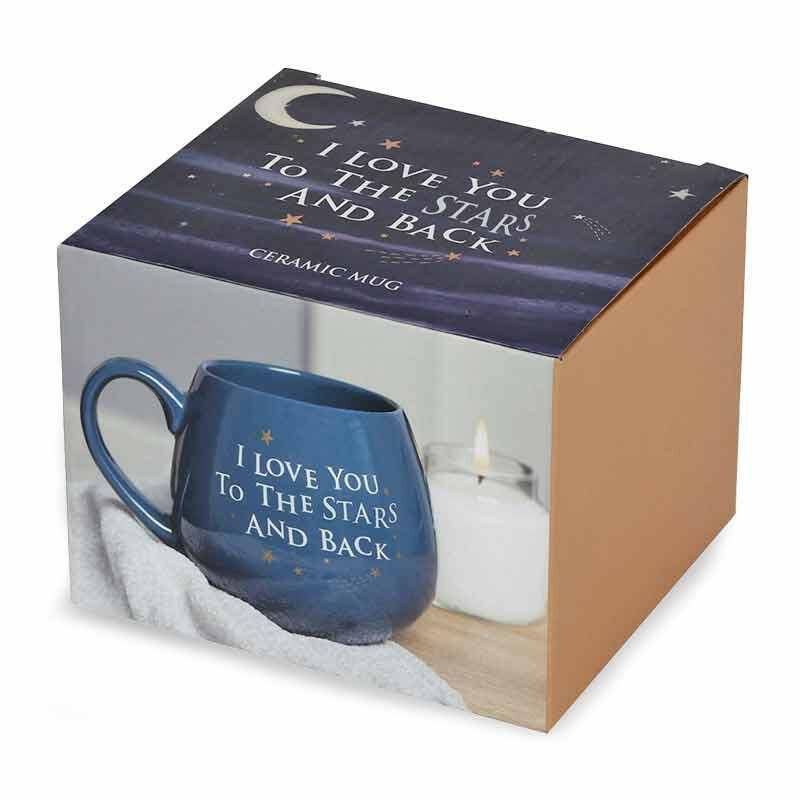 I love you to the stars and back - Ceramic Round Blue Mug by Jones Home & Gifts