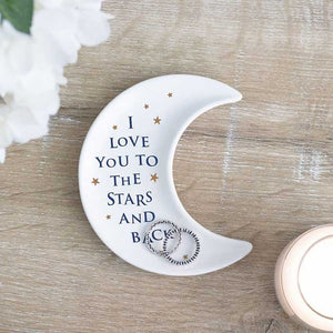 I Love You To The Stars and Back Crescent Moon Trinket Jewellery Dish - Jewellery Dish by Jones Home & Gifts