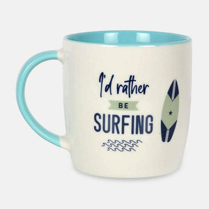 I'd Rather Be Surfing Ceramics Mug with Surfboard and Waves - Mugs and Cups by Jones Home & Gifts