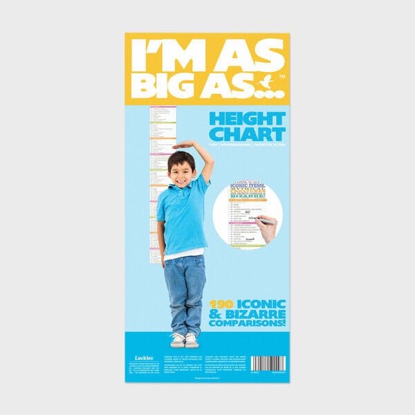 I'm as Big as? - Wall Hight Chart Zero to 6'3 - Discover what you are as tall as - Growth Chart by Luckies Originals