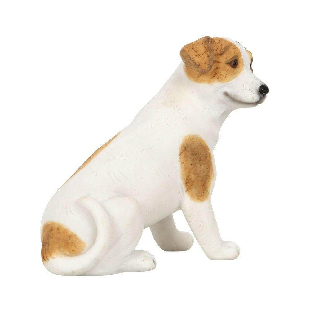 Jack Russell Terrier dog ornament figurine, tan and white coat