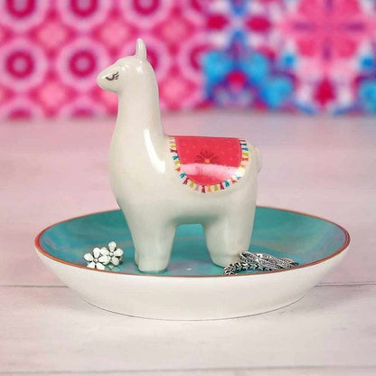 Jewellery Trinket Dish Featuring a Colourful Llama - Jewellery Dish by Fashion Accessories