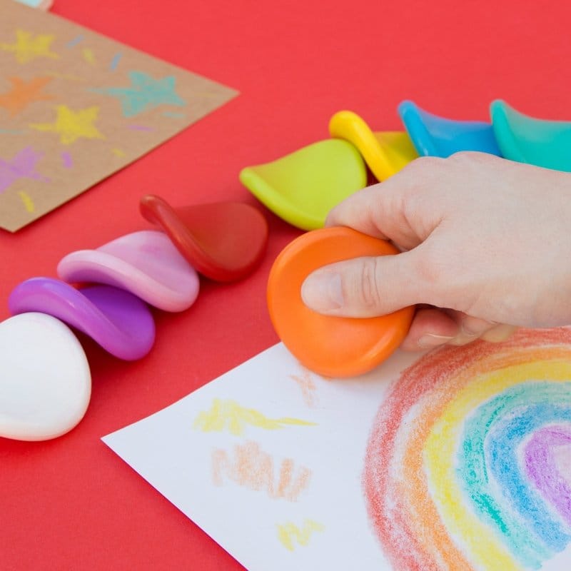 Jumbo Grip Crayons - Easy Grip Non-Toxic Colouring Crayons - Art and Craft by Suck UK