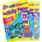 Kids Activity Multicoloured A4 Craft Paper 70 Sheets - Art and Craft by Art box