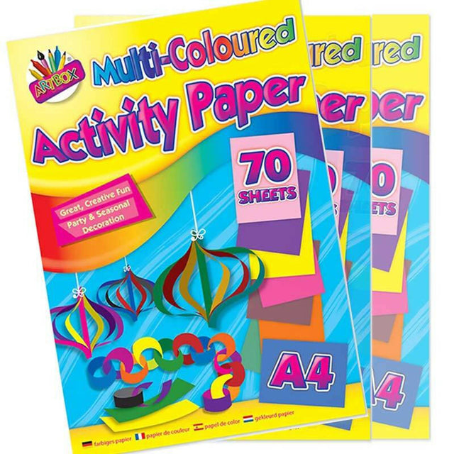 The Fashion Gift Shop: Kids Activity Multicoloured A4 Craft Paper 70 Sheets by Art box, Art and Craft