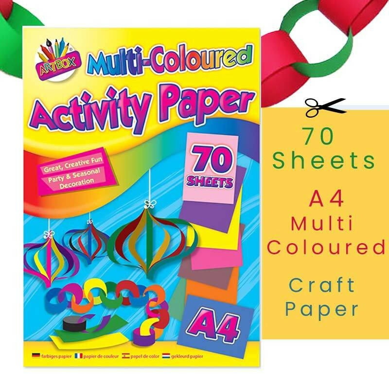 The Fashion Gift Shop: Kids Activity Multicoloured A4 Craft Paper 70 Sheets by Art box, Art and Craft