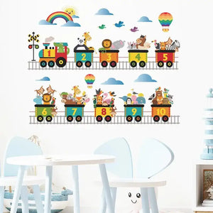 The Fashion Gift Shop: Kids Bedroom Nursery Animal Train Wall Stickers Decals Wall Art by Kingsmile, Posters, Prints, & Visual Artwork