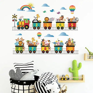 The Fashion Gift Shop: Kids Bedroom Nursery Animal Train Wall Stickers Decals Wall Art by Kingsmile, Posters, Prints, & Visual Artwork
