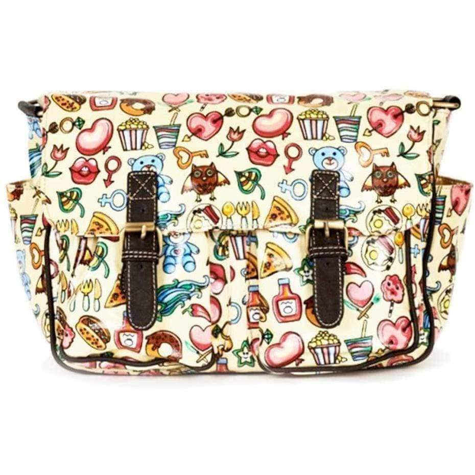 Ladies Girls Novelty School Bag Satchel Fun Lollipops Love hearts Retro Handbag - Satchel by Red Fox
