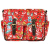 Ladies Girls Novelty School Bag Satchel Fun Lollipops Love hearts Retro Handbag - Red