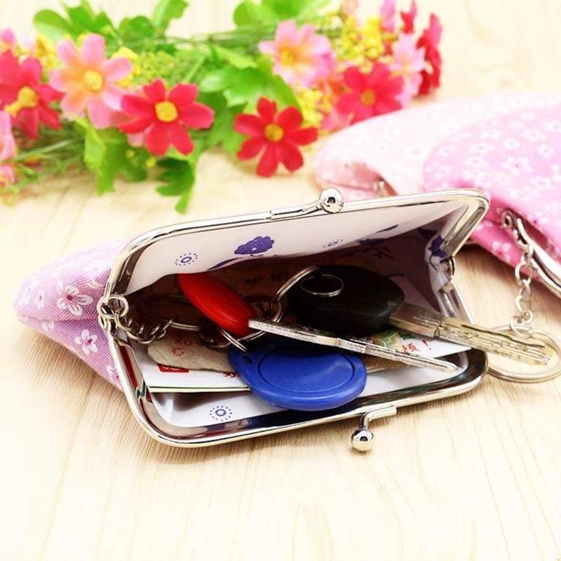Ladies Girls Pretty Shiny Retro Coin Purse Wallet With Key Chain Xmas Santa Gift - Coin Purses by Fashion Accessories