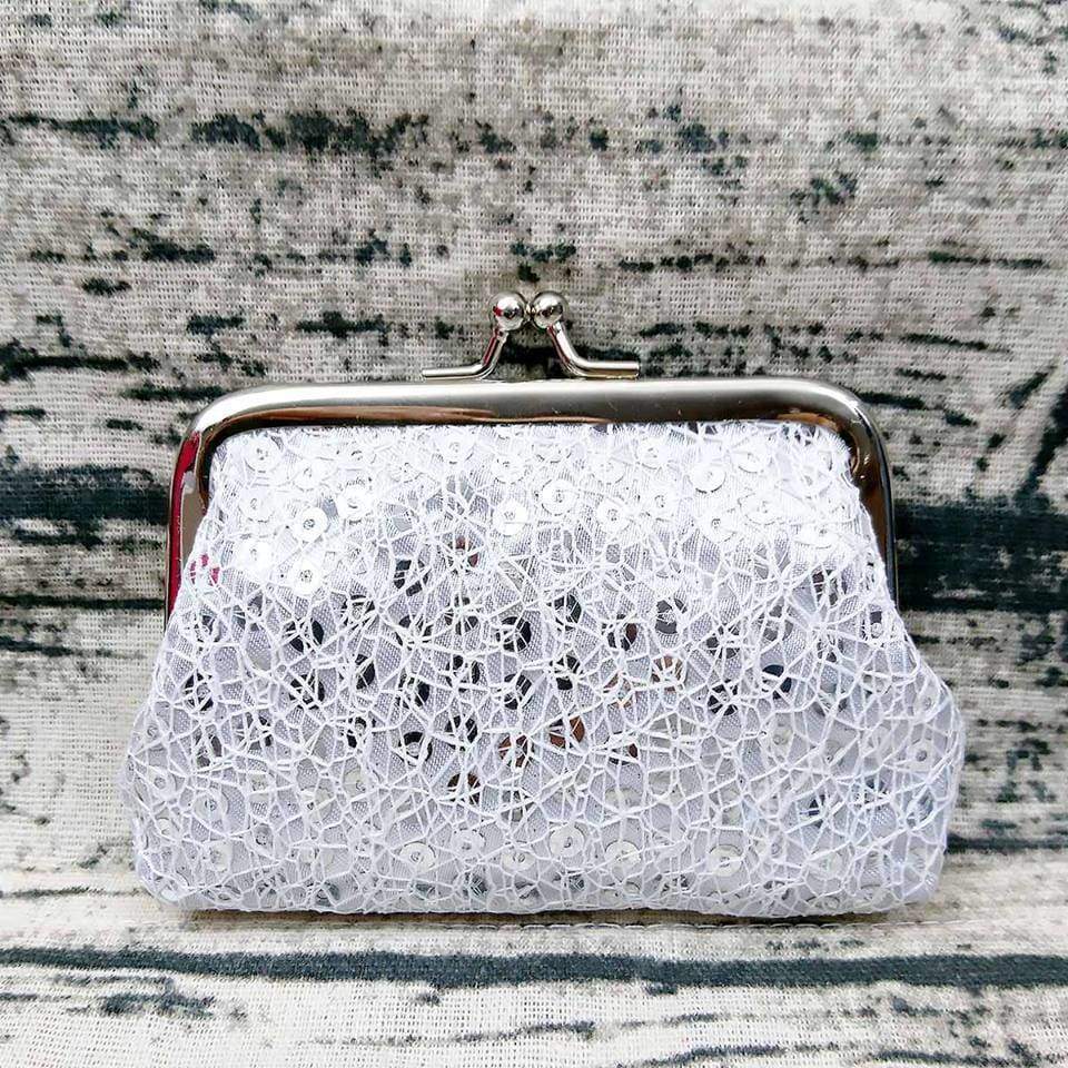 Ladies Girls Sparkly Sequin Coin Purse Lace Wallet Pocket Money Card Holder - Coin Purses by Fashion Accessories