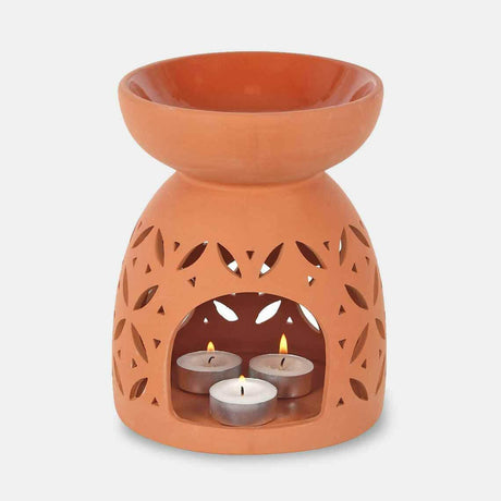 The Fashion Gift Shop: Large 20cm Terracotta Wax Melt Warmer - Oil Burner, Ideal For Outdoors by Jones Home & Gifts, Oil Burner & Wax Melters