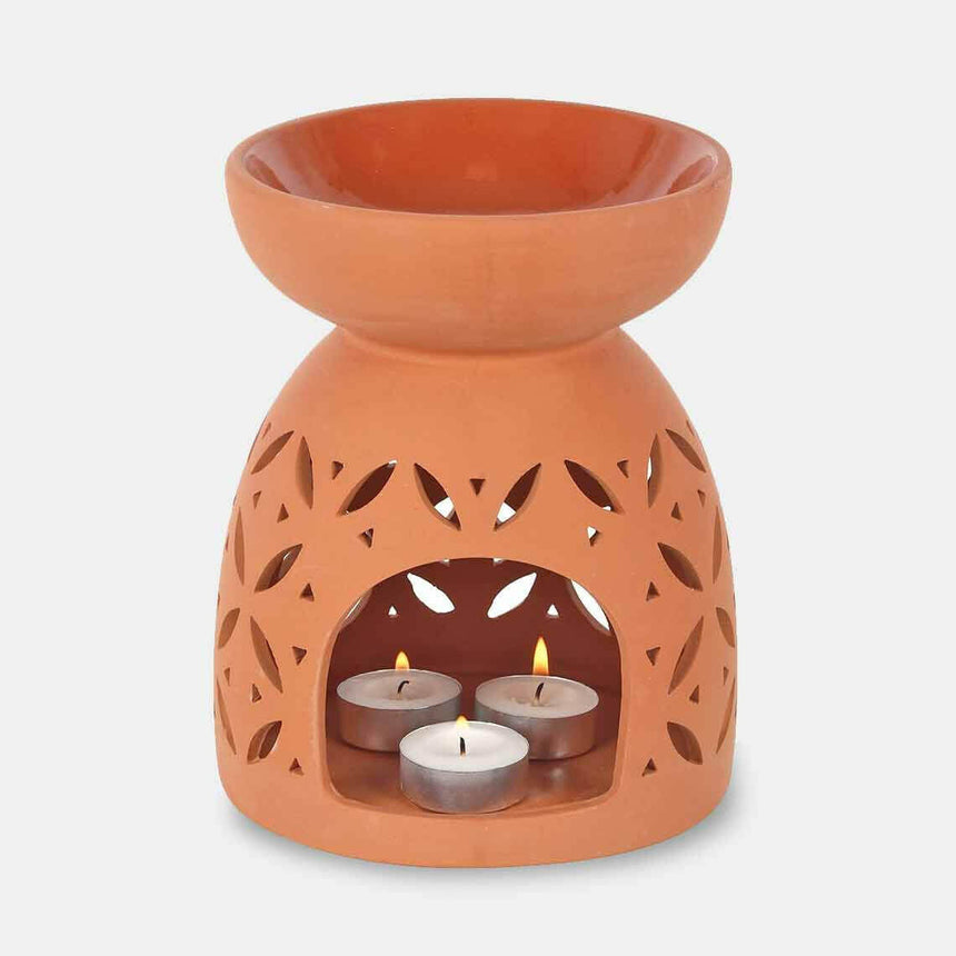 The Fashion Gift Shop: Large 20cm Terracotta Wax Melt Warmer - Oil Burner, Ideal For Outdoors by Jones Home & Gifts, Oil Burner & Wax Melters