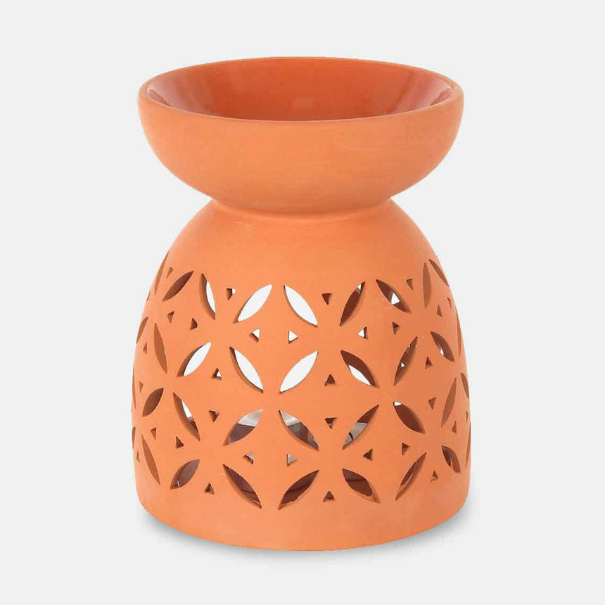 The Fashion Gift Shop: Large 20cm Terracotta Wax Melt Warmer - Oil Burner, Ideal For Outdoors by Jones Home & Gifts, Oil Burner & Wax Melters